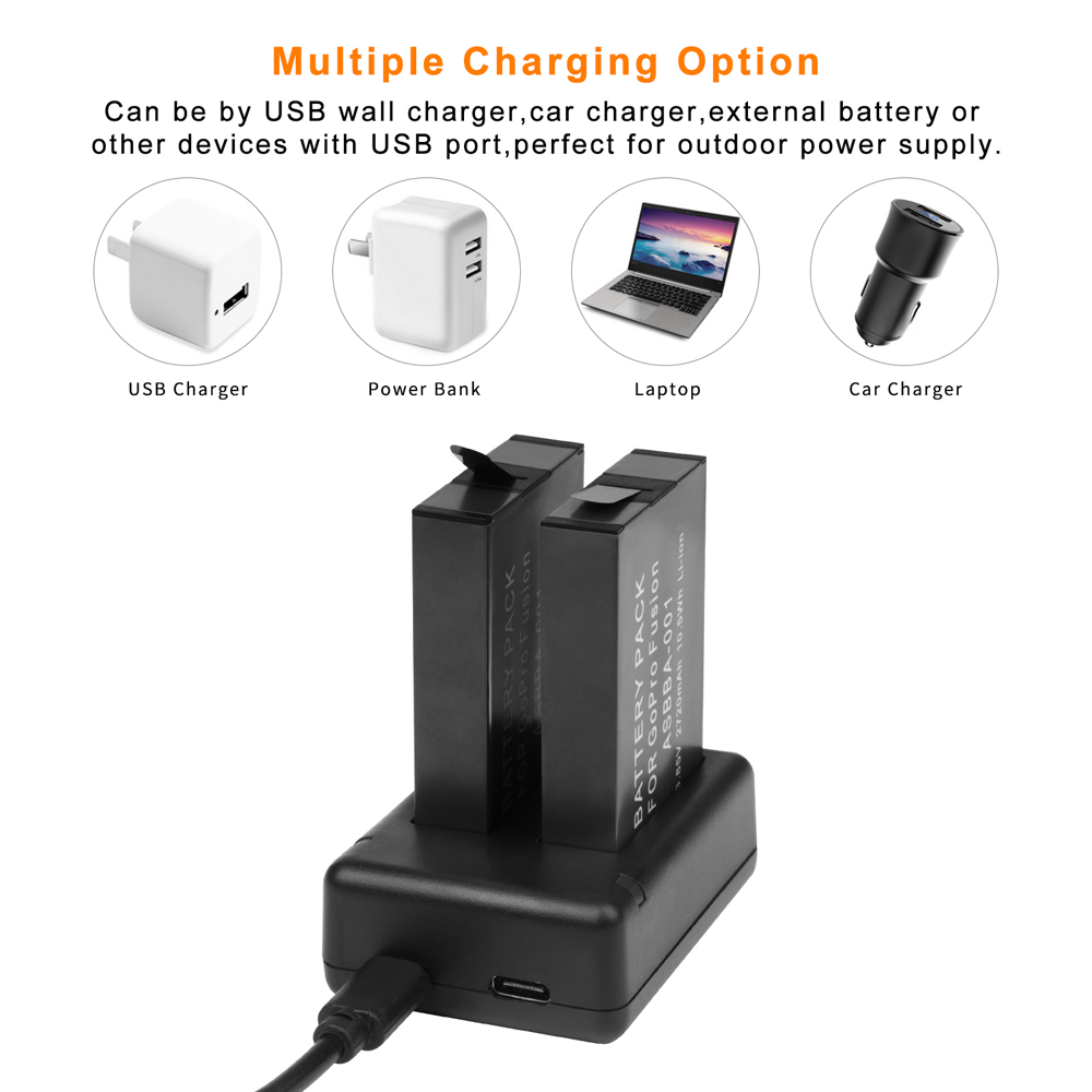 Dual USB Charger for Gopro Fusion